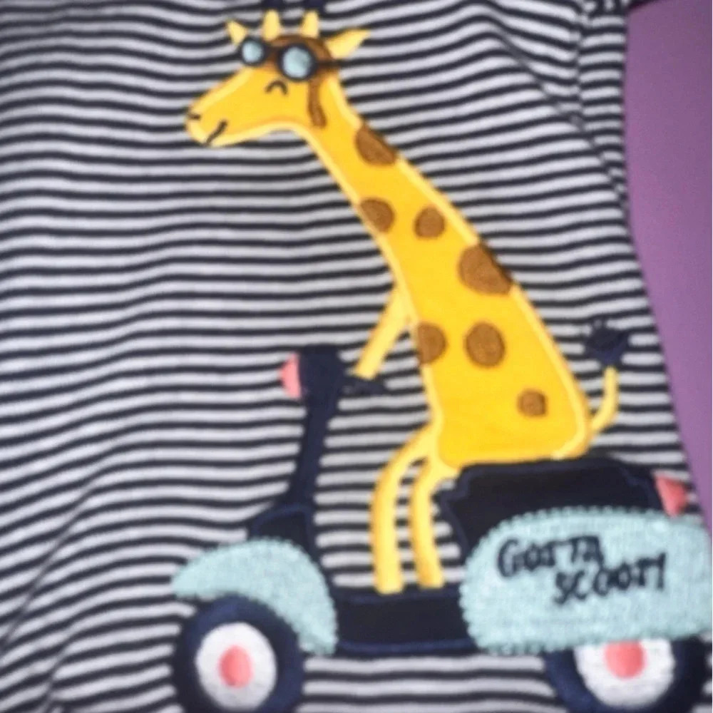 Carter’s Baby Navy Blue Striped Giraffe Scooter Romper 18m - Picture 5 of 5